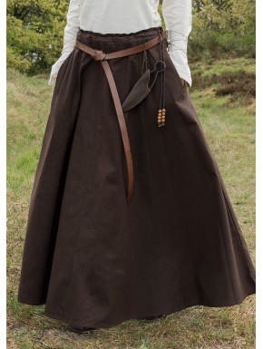 Jupe médiévale marron foncé à large évasé