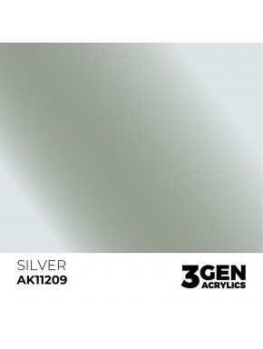 Peinture métallique Silver AK-Interactive de 17ml