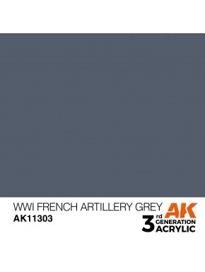 Tinta acrílica cinza artilharia francesa WWI AK-Interactive