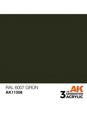 Frasco de tinta verde militar AK-Interactive RAL 6007