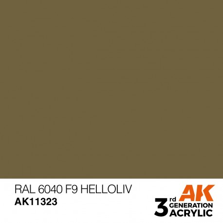 Botella de pintura RAL 6040 F9 Helloliv de AK-Interactive