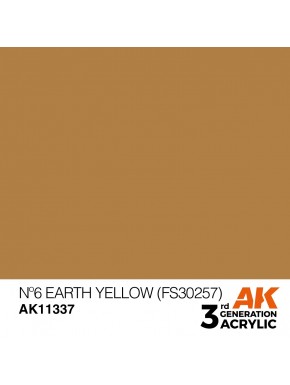 Peinture acrylique N°6 Earth Yellow AK-Interactive 17ml
