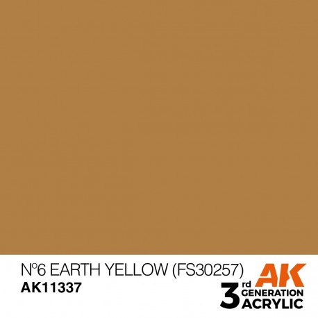 Tinta acrílica Nº6 Earth Yellow AK-Interactive 17ml