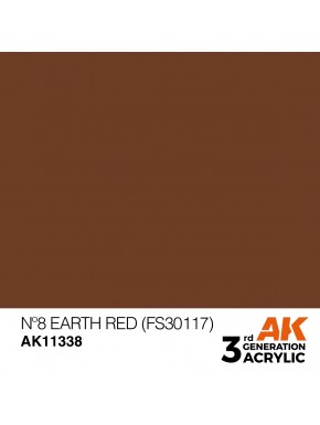 Bote de pintura Nº8 Earth Red FS 30117 de AK-Interactive