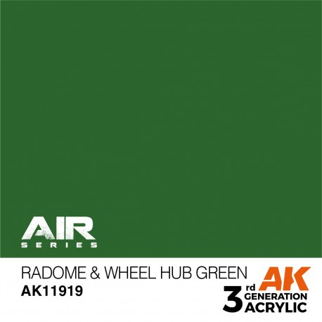 Tinta verde Radome & Wheel Hub da AK-Interactive em frasco de 17ml