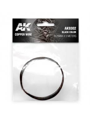 Fil de cuivre noir 0.25mm 5m AK-Interactive