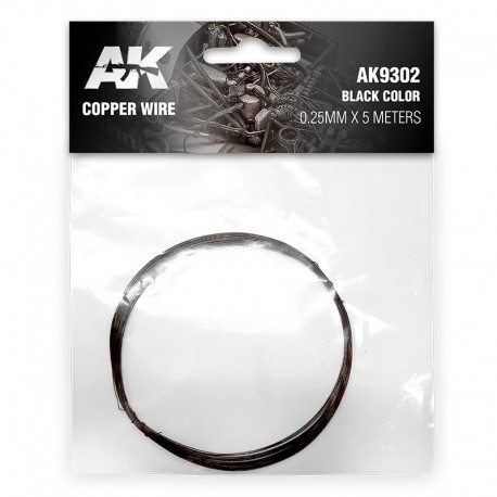 Fil de cuivre noir 0.25mm 5m AK-Interactive