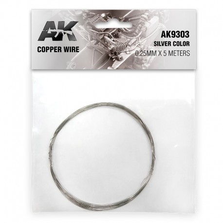 Fio de cobre 0.25mm cor prata AK-Interactive