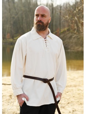 Chemise médiévale en coton naturel Battle-Merchant