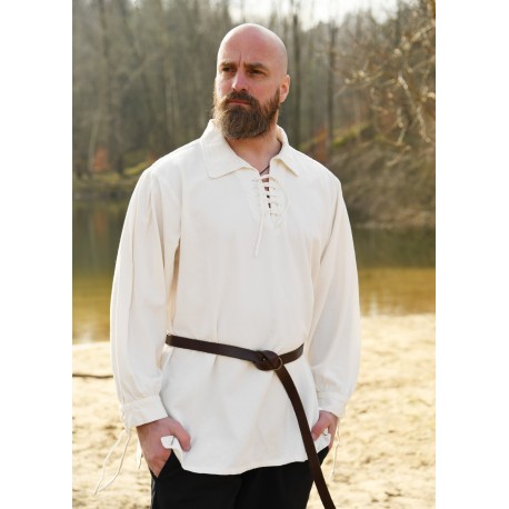 Chemise médiévale en coton naturel Battle-Merchant