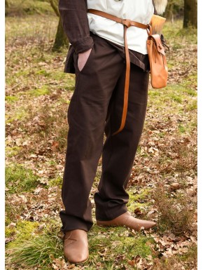 Pantalons médiévaux marrons en coton de Battle-Merchant