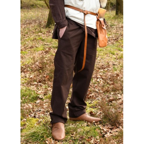 Pantalones medievales marrones de algodón de Battle-Merchant