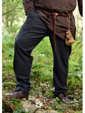 Pantalons médiévaux noirs avec cordon ajustable