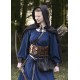 Chaperon médiéval en toile noir et marron