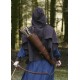 Chaperon médiéval en toile noir et marron