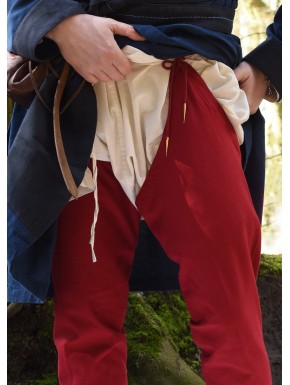 Chausses médiévales rouges avec lacets de Battle-Merchant