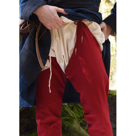 Chausses médiévales rouges avec lacets de Battle-Merchant