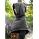 Capucha medieval marrón Stig para recreación histórica