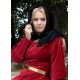Capuche médiévale en velours noir Mirella