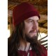 Casquette viking rouge vin avec motif chevron