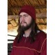 Casquette viking rouge vin avec motif chevron