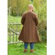 Manteau viking en laine marron avec design traditionnel.