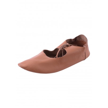 Zapatos Latchet medievales de cuero, diseño arqueológico