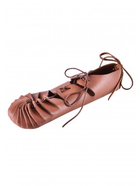 Sandales médiévales ULFBERTH® en cuir de buffle marron