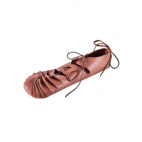 Sandales médiévales ULFBERTH® en cuir de buffle marron