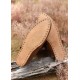 Bottes vikings médiévales en cuir marron avec fermoirs