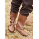 Bottes vikings médiévales en cuir marron avec fermoirs