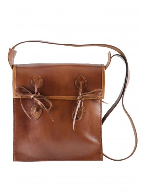 Sac romain en cuir marron avec sangles