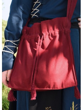 Sac de pèlerin médiéval en coton rouge