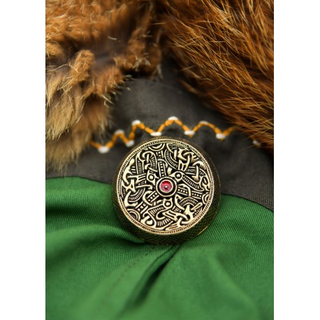 Broche caja vikingo pequeño Gotland con diseño intrincado