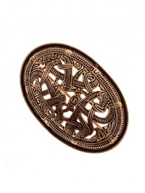 Broche ovalado vikingo estilo Jelling en bronce