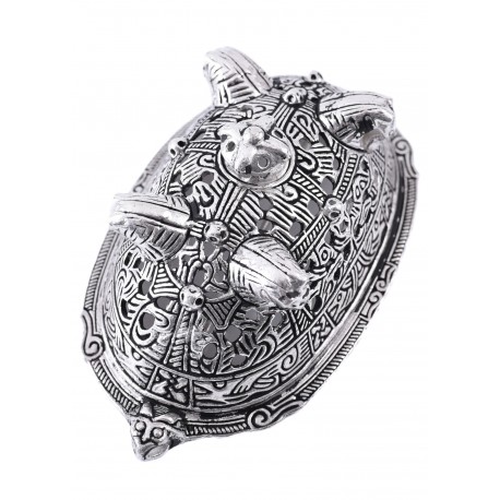 Broche ovalado vikingo de Birka con cabezas de caballo