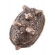Broche ovalado vikingo de Birka con cabezas de caballo