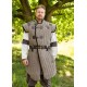 Gambison médiéval Vari marron-noir avec détails en cuir