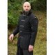 Gambison long noir avec boucles et manches amovibles