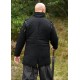 Gambison long noir avec boucles et manches amovibles