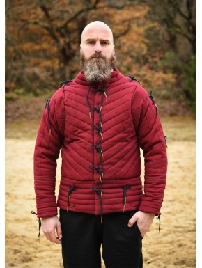 Doublet matelassé rouge vin et noir