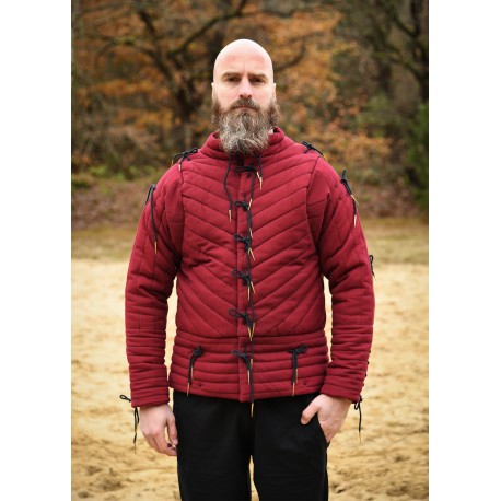 Doublet matelassé rouge vin et noir