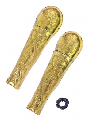 Jambières en laiton de la Garde Prétorienne avec motifs embossés