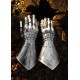 Gantelets gothiques en acier avec gant en cuir