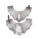 Gorget en acier gothique avec sangles en cuir marron
