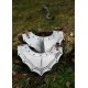 Gorget en acier gothique avec sangles en cuir marron