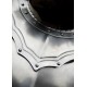 Gorget en acier gothique avec sangles en cuir marron