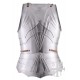 Cuirasse gothique en acier avec détails en filigrane et sangles en cuir