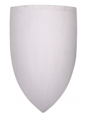 Bouclier en bois blanc avec sangles en cuir