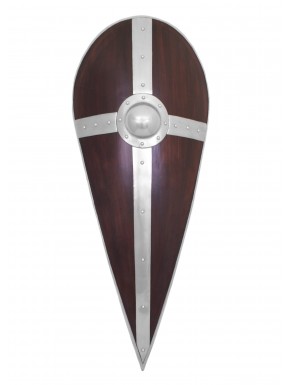 Bouclier normand en bois avec croix en acier